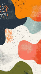 Colorful Abstract Waves with Textured Layers in Minimalist Vector Style