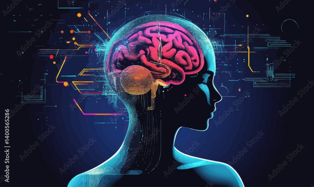 Poster ai-driven art creation: neural network technology in minimalist vector style