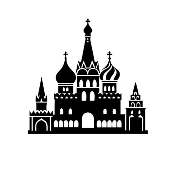 kremlin icon, kremlin silhouette vector illustration-simple silhouette illustration of kremlin, perfect for kremlin logos and icons
