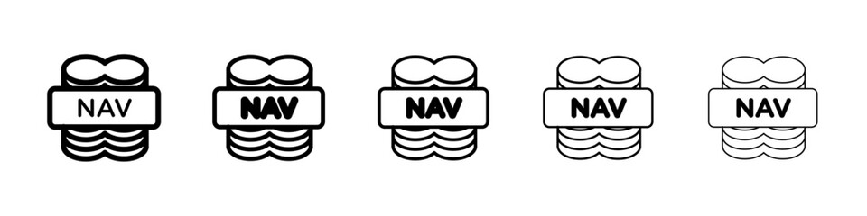 Net asset value icon Symbol mark in Outline style
