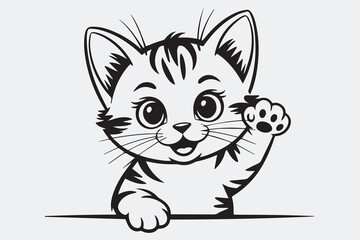 cute kitten illustration vector