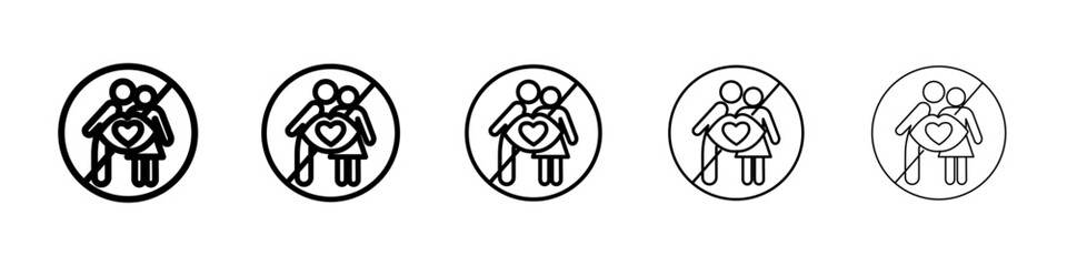 No hugs no kiss icon Symbol mark in Outline style