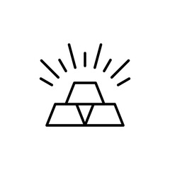 Gold Bar Icon Vector. Gold Bar Vector Icon in line style design. Symbol of Gold Bar. Vector illustration.