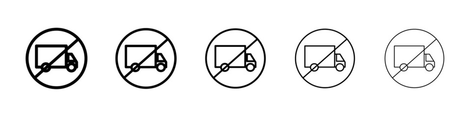 No truck sign Symbol mark in Outline style