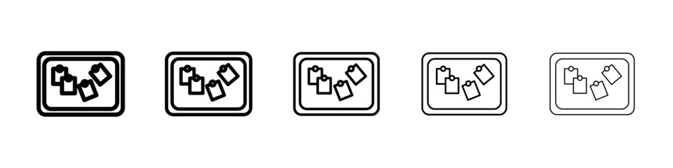 Notice board with notes icon Symbol mark in Outline style