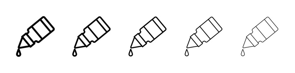 Oil dropper bottle icon Symbol mark in Outline style