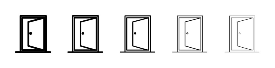 Open door icon Symbol mark in Outline style