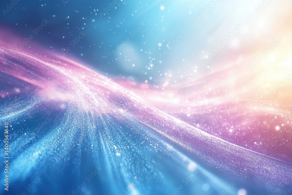Poster vibrant waves of light and color create a dreamy atmosphere in a cosmic setting