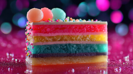 Super Yummy Crazy Technicolor Candy Birthday Cake Slices!
