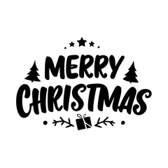 merry christmas text icon, merry christmas text silhouette vector illustration-simple silhouette illustration of merry christmas text, perfect for merry christmas text logos and icons