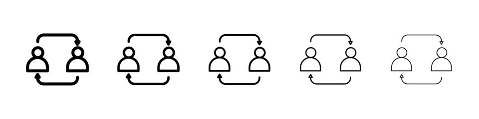 Peer to peer icon Symbol mark in Outline style