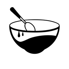 mixing bowl icon, mixing bowl silhouette vector illustration-simple silhouette illustration of mixing bowl, perfect for mixing bowl logos and icons