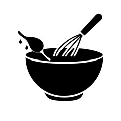 mixing bowl icon, mixing bowl silhouette vector illustration-simple silhouette illustration of mixing bowl, perfect for mixing bowl logos and icons