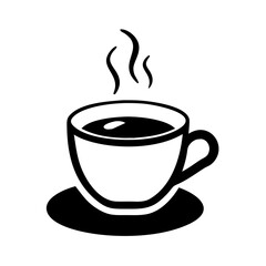 morning coffee icon, morning coffee silhouette vector illustration-simple silhouette illustration of morning coffee, perfect for morning coffee logos and icons