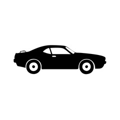 muscle car icon, muscle car silhouette vector illustration-simple silhouette illustration of muscle car, perfect for muscle car logos and icons
