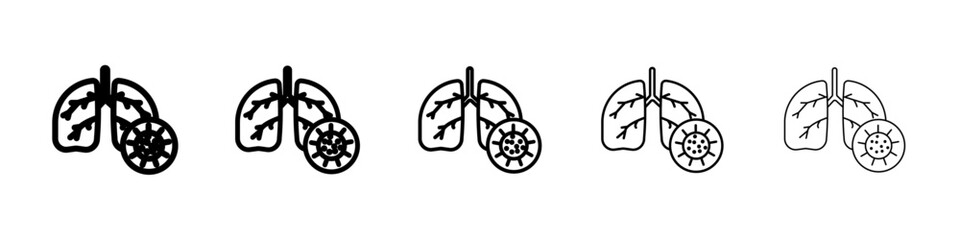 Pneumonia bacterium icon Symbol mark in Outline style