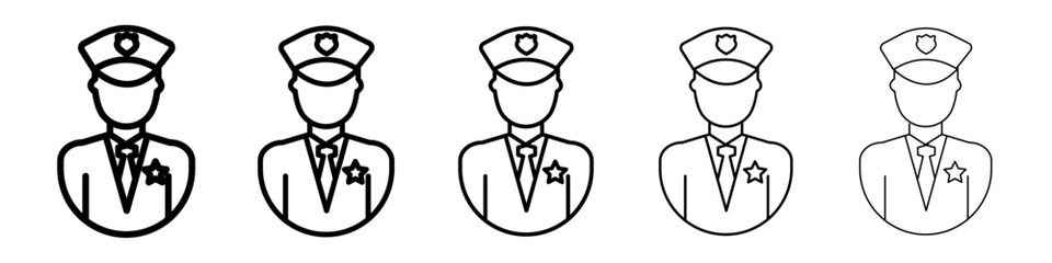 Police Icon Symbol mark in Outline style