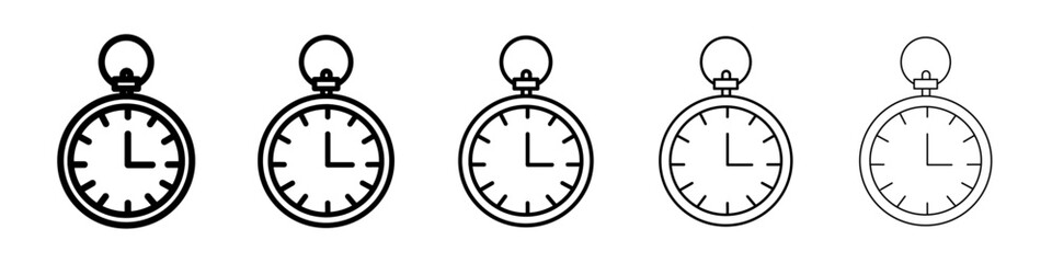 Pocket watch icon Symbol mark in Outline style
