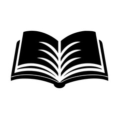 open book icon, open book silhouette vector illustration-simple silhouette illustration of open book, perfect for open book logos and icons