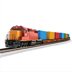 Obraz premium freight train isolated on white