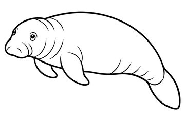 Minimalist Manatee Vector