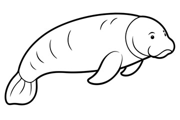 Minimalist Manatee Vector