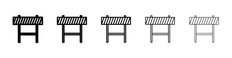 Roadblock icon Symbol mark in Outline style