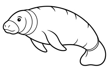 Minimalist Manatee Vector
