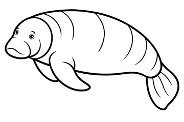 Minimalist Manatee Vector