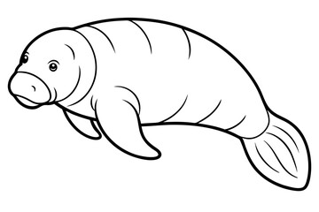 Minimalist Manatee Vector