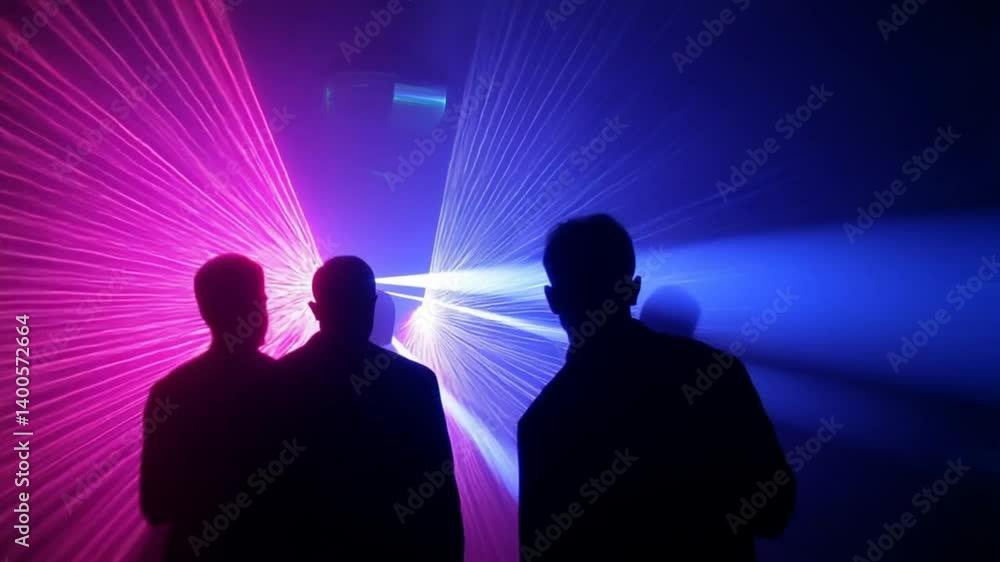 Poster concert party with disco lights creating a vibrant atmosphere generative ai