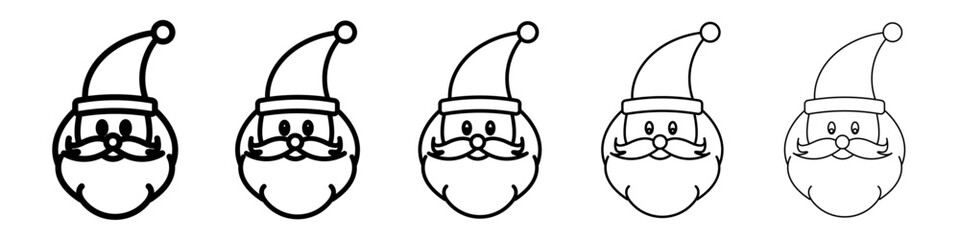 Santa claus face icon Symbol mark in Outline style