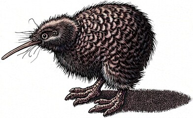 A small spotted kiwi, native to New Zealand. 