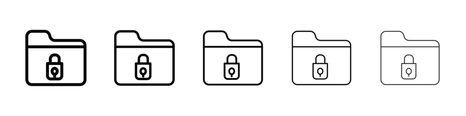 Secret folder icon Symbol mark in Outline style