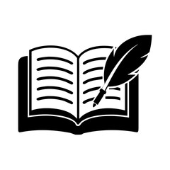 poetry book icon, poetry book silhouette vector illustration-simple silhouette illustration of poetry book, perfect for poetry book logos and icons