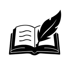 poetry book icon, poetry book silhouette vector illustration-simple silhouette illustration of poetry book, perfect for poetry book logos and icons
