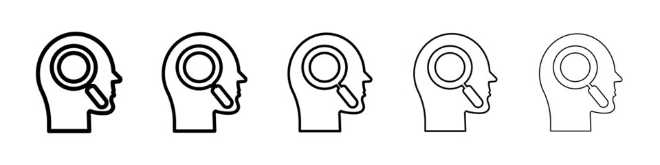 Self research icon Symbol mark in Outline style