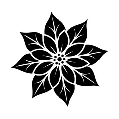 poinsettia flower icon, poinsettia flower silhouette vector illustration-simple silhouette illustration of poinsettia flower, perfect for poinsettia flower logos and icons