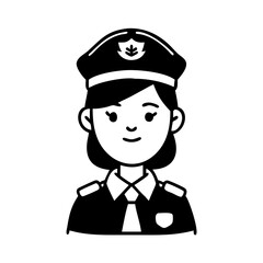 police officer icon, police officer silhouette vector illustration-simple silhouette illustration of police officer, perfect for police officer logos and icons