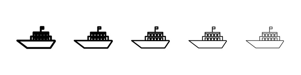 Obraz premium Ship icon Symbol mark in Outline style