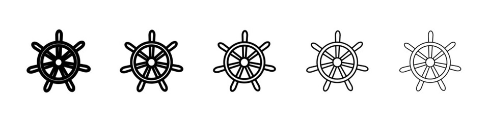 Obraz premium Ship wheel icon Symbol mark in Outline style