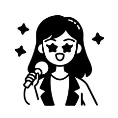 pop star icon icon, pop star icon silhouette vector illustration-simple silhouette illustration of pop star icon, perfect for pop star icon logos and icons