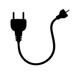 power cord icon, power cord silhouette vector illustration-simple silhouette illustration of power cord, perfect for power cord logos and icons