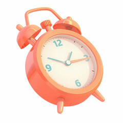 A stylish orange alarm clock illustration.