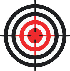 Modern Vector Design Featuring a Centered Bullseye Icon with Symmetrical Circular Patterns and Clean Lines  Ideal for Goals, Aim, and Accuracy Concepts
