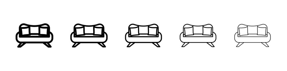 Sofa icon Symbol mark in Outline style