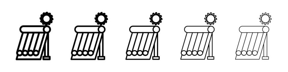 Solar Water Heater icon Symbol mark in Outline style