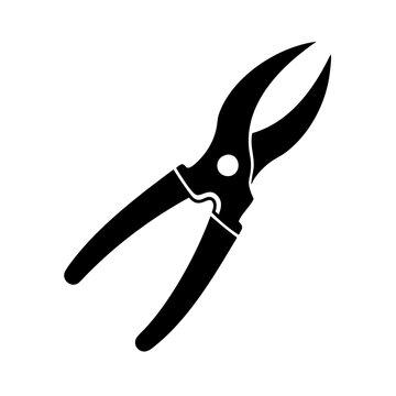 black pruning shears isolated on white clip art preview