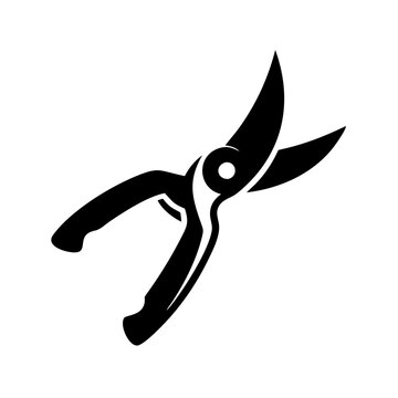 black pruning shears on white background clip art preview