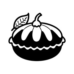 pumpkin pie icon, pumpkin pie silhouette vector illustration-simple silhouette illustration of pumpkin pie, perfect for pumpkin pie logos and icons